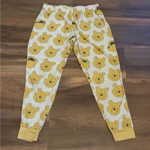 Womens Disney Yellow Bear Print Pajama Pants Size Medium
